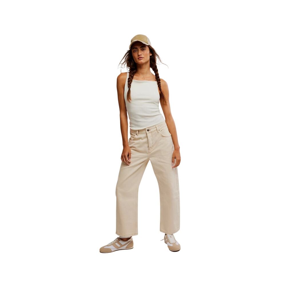 We the Free Deep Trance Dropped Boyfriend Jeans in casual khaki, size 33 NWT - Picture 7 of 9